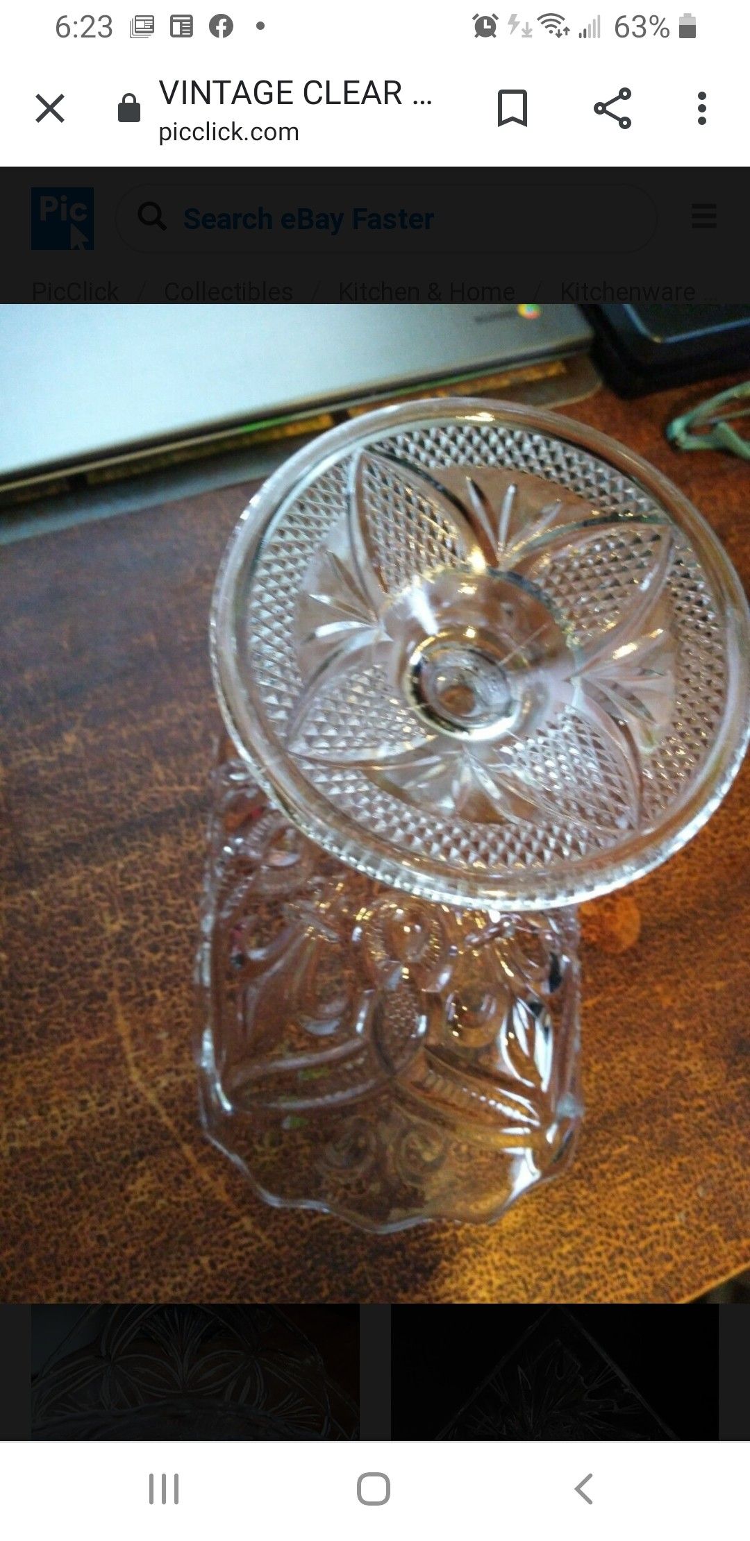 Vintage Fostorina Banana/ Napkin pedestal stand
