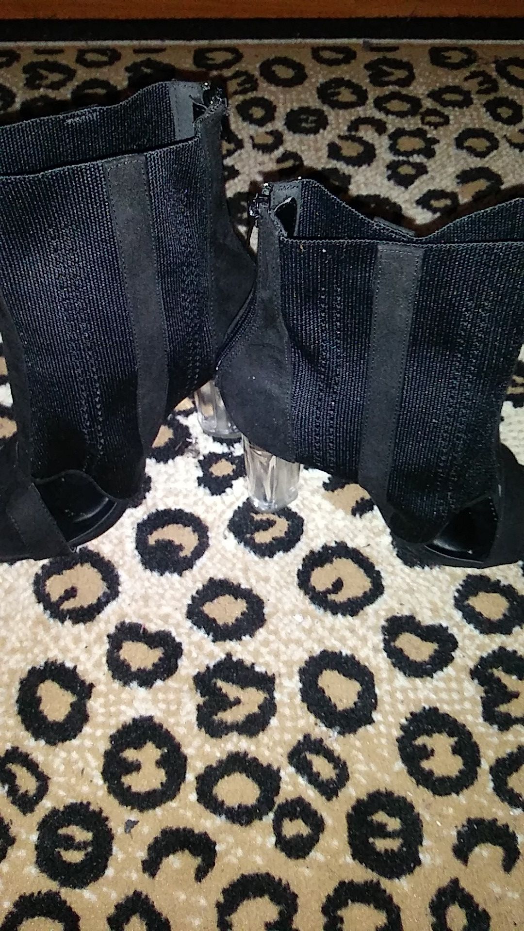 Open toe clear heel
