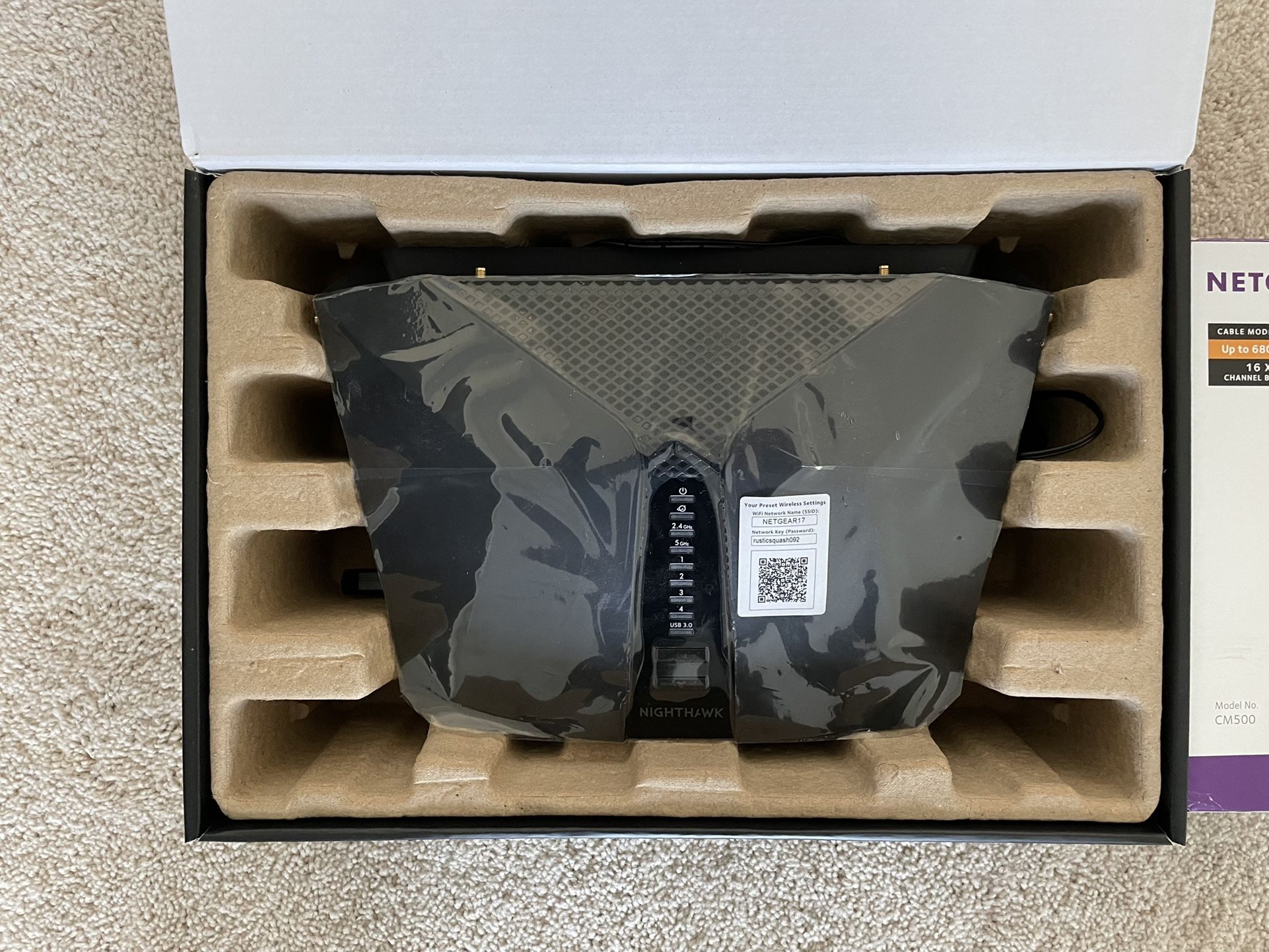 Netgear Nighthawk AX5200 Wifi Router and modem.
