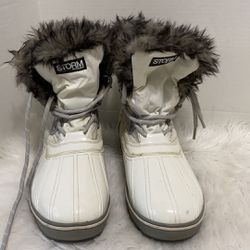 Storm By Cougar Women's Waterproof Fur Collar Boots Calf Knee White Size 10 Thumbnail