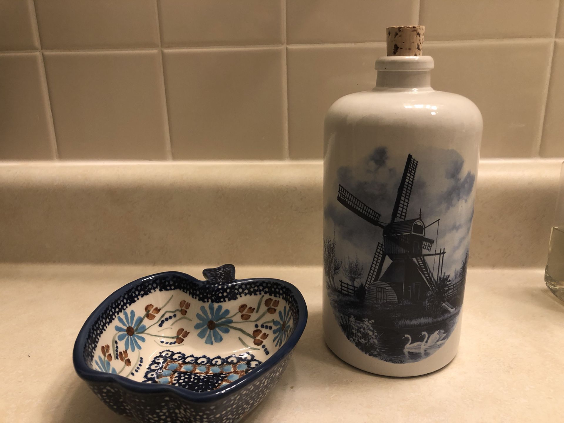 Polish Pottery And Holland Bottle