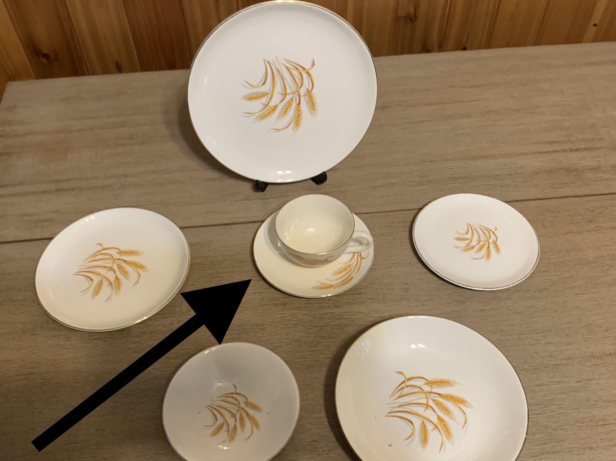 Golden Wheat Teacup and Saucer set