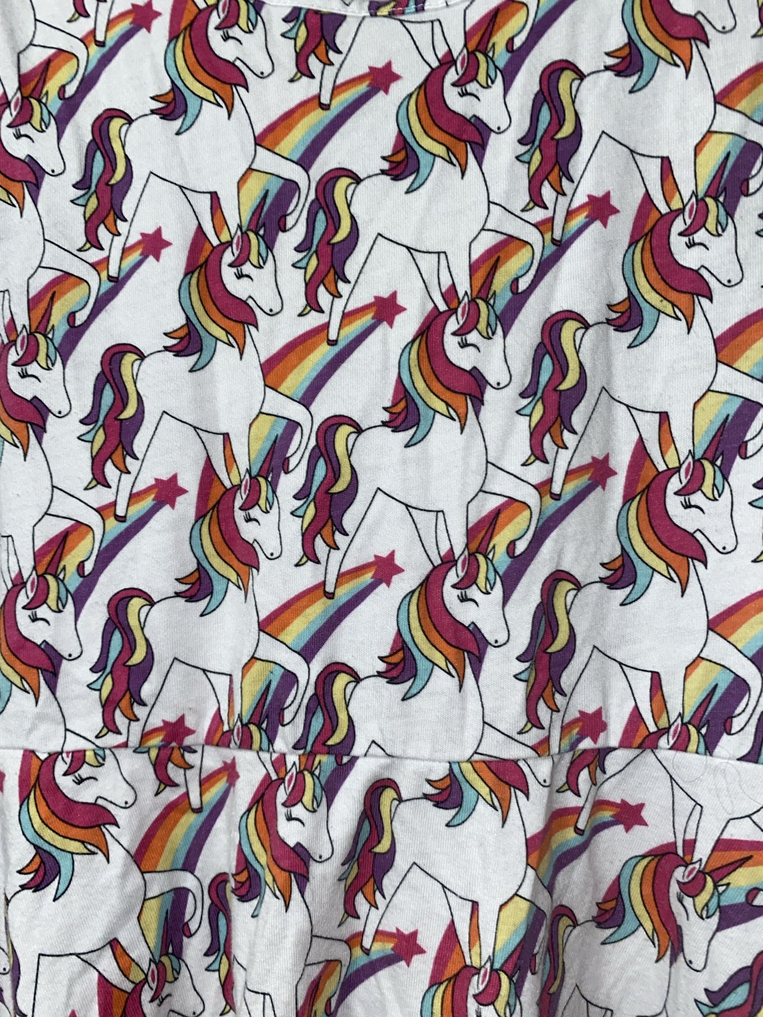 Girls’ Short Sleeve Unicorn Dress - size M (7/8)