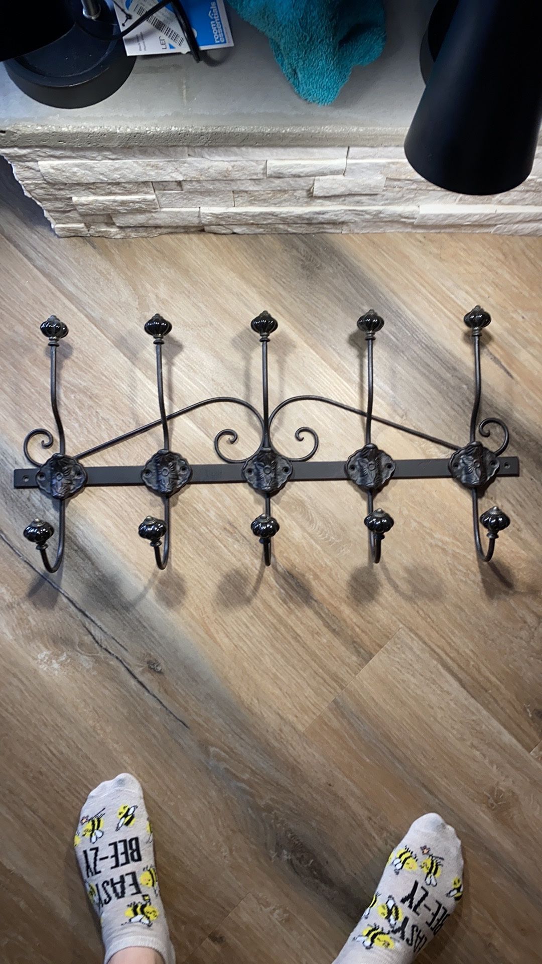 Wrought Iron Hanging Coat/Towel Rack