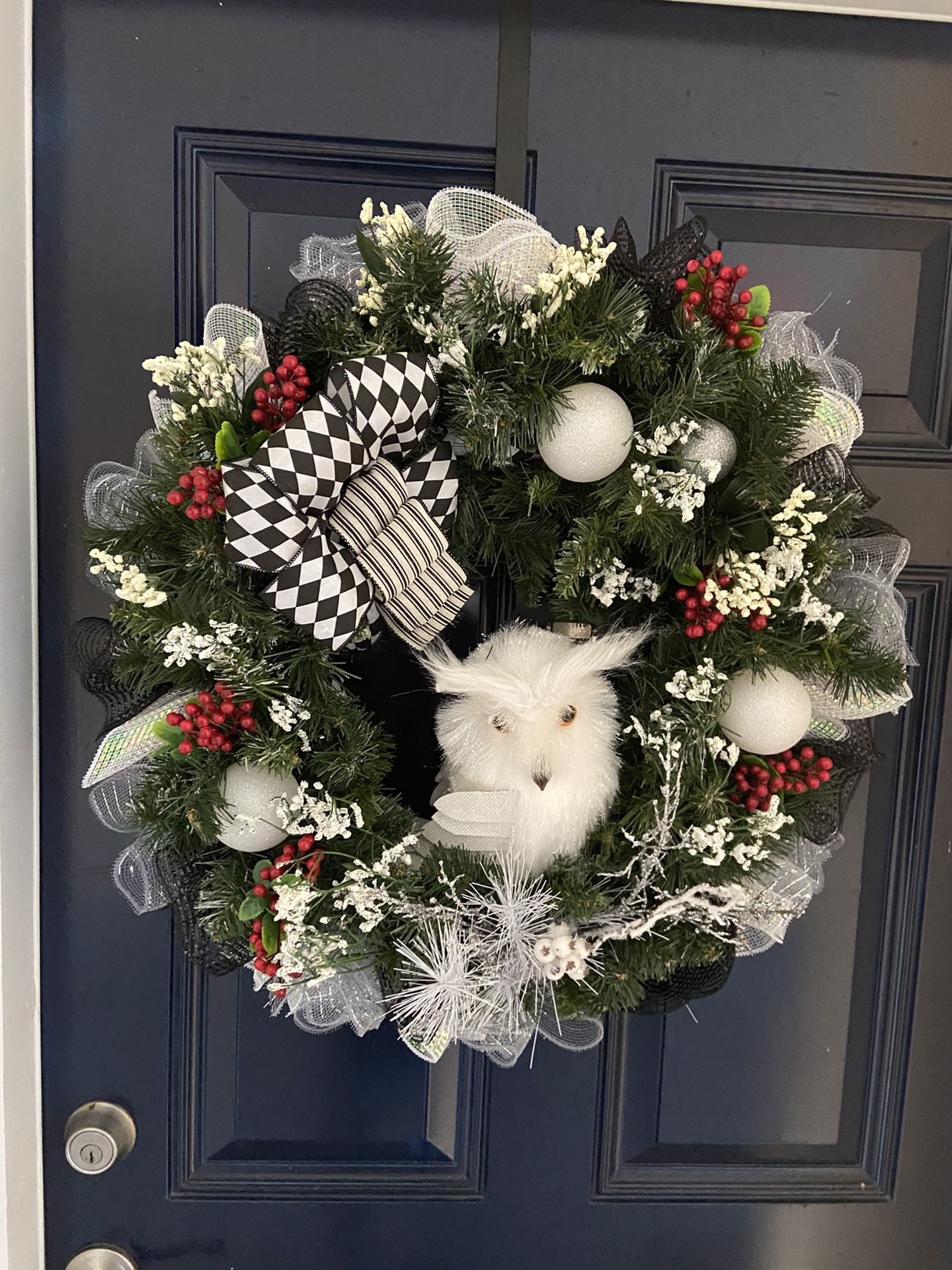 Owl wreath for front door