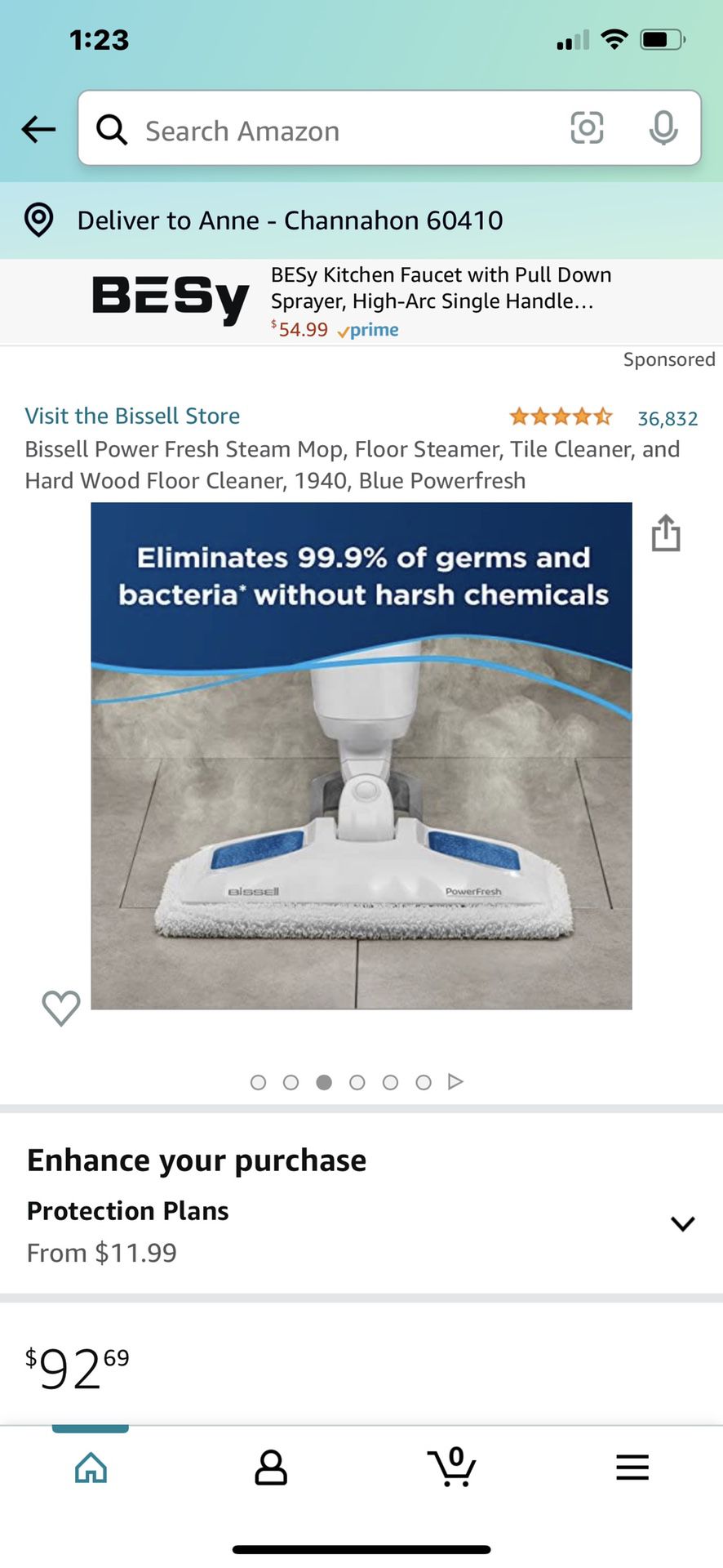 New Bissell Steam Mop For Hard Floors.