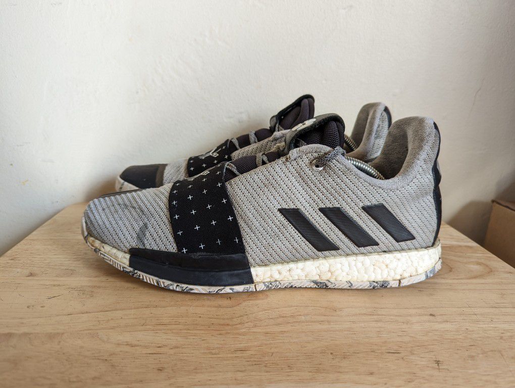 Adidas Harden Vol. 3 Supernova Grey Black White Sneakers AQ0035 Men's Size 12