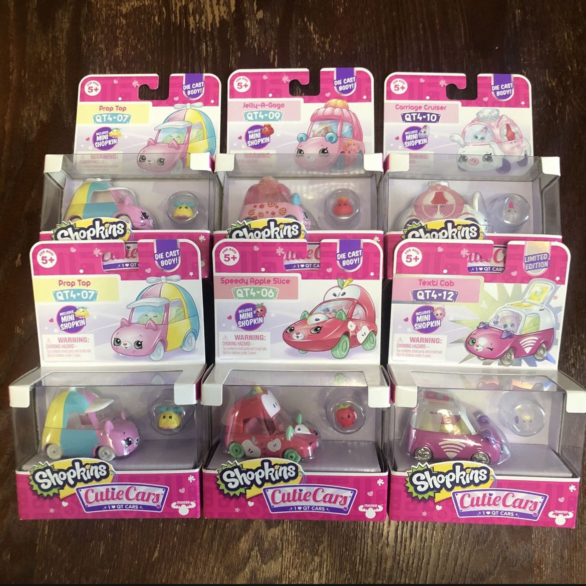 6 Shopkins Cutie Cars | Includes a LIMITED EDITION RARE COLLECTABLE | Kids Toys 