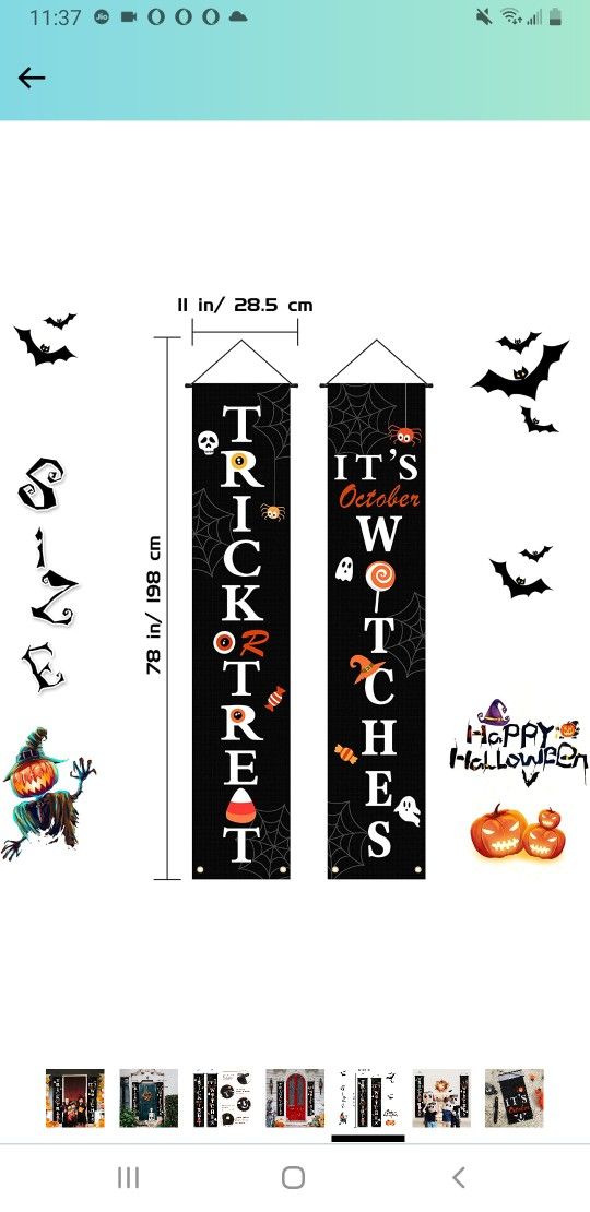 Halloween Decorations Outdoor Indoor,Halloween Decor Porch Signs,Halloween Banners for Front Door or Indoor Home Decor,Halloween Welcome Signs,Trick o