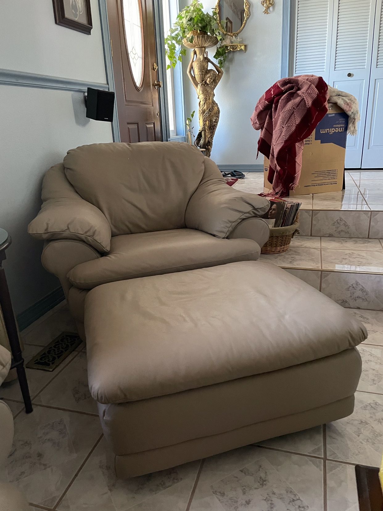 Leather Couch, Love Seat, Chair & Ottoman