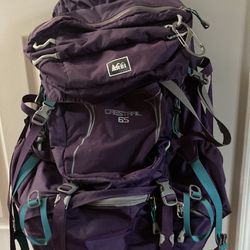 Women’s Purple REI Crestrail 65 Liter Back Pack For BackCountry Hiking  Thumbnail