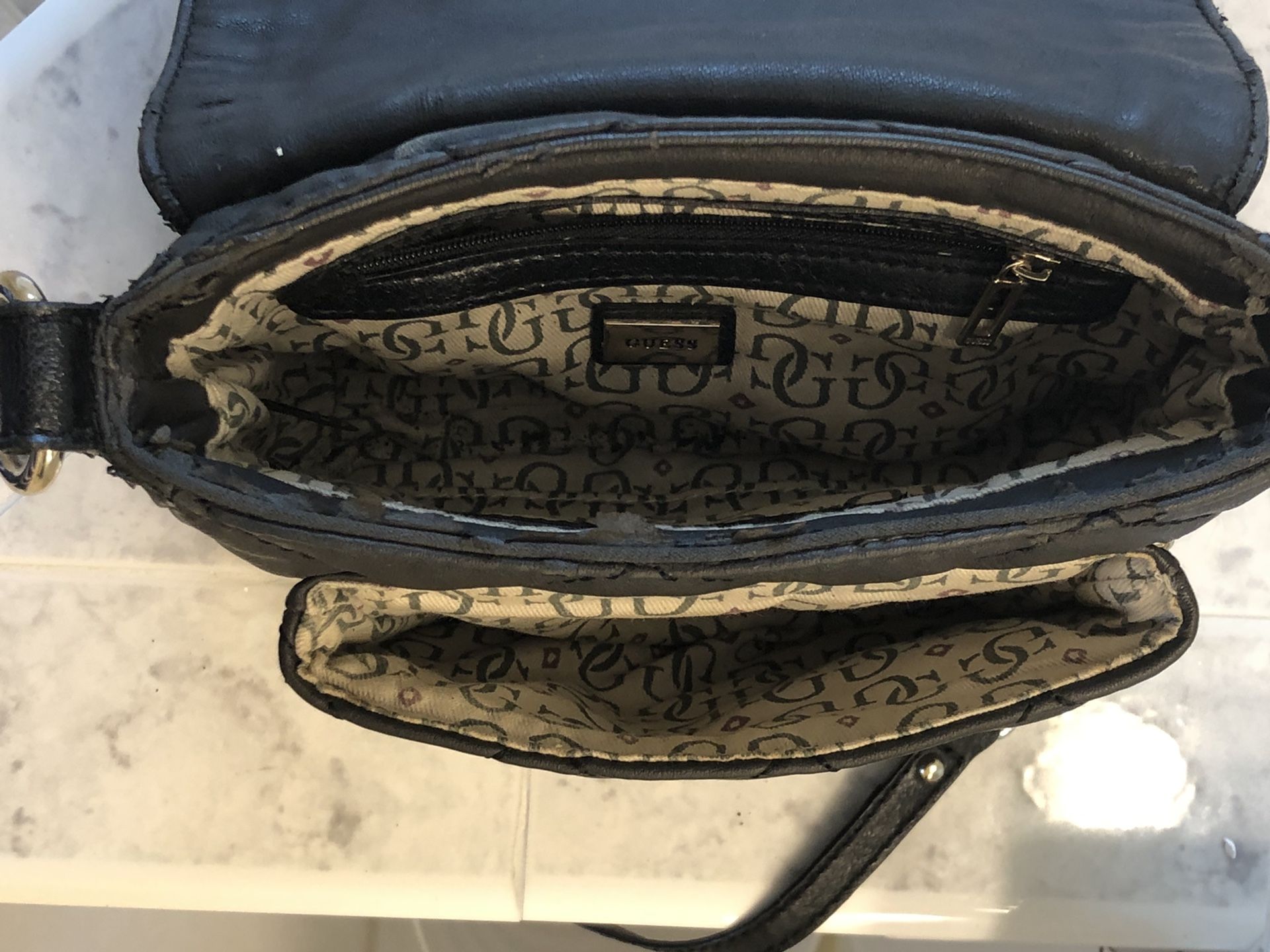 Black Leather Guess Handbag