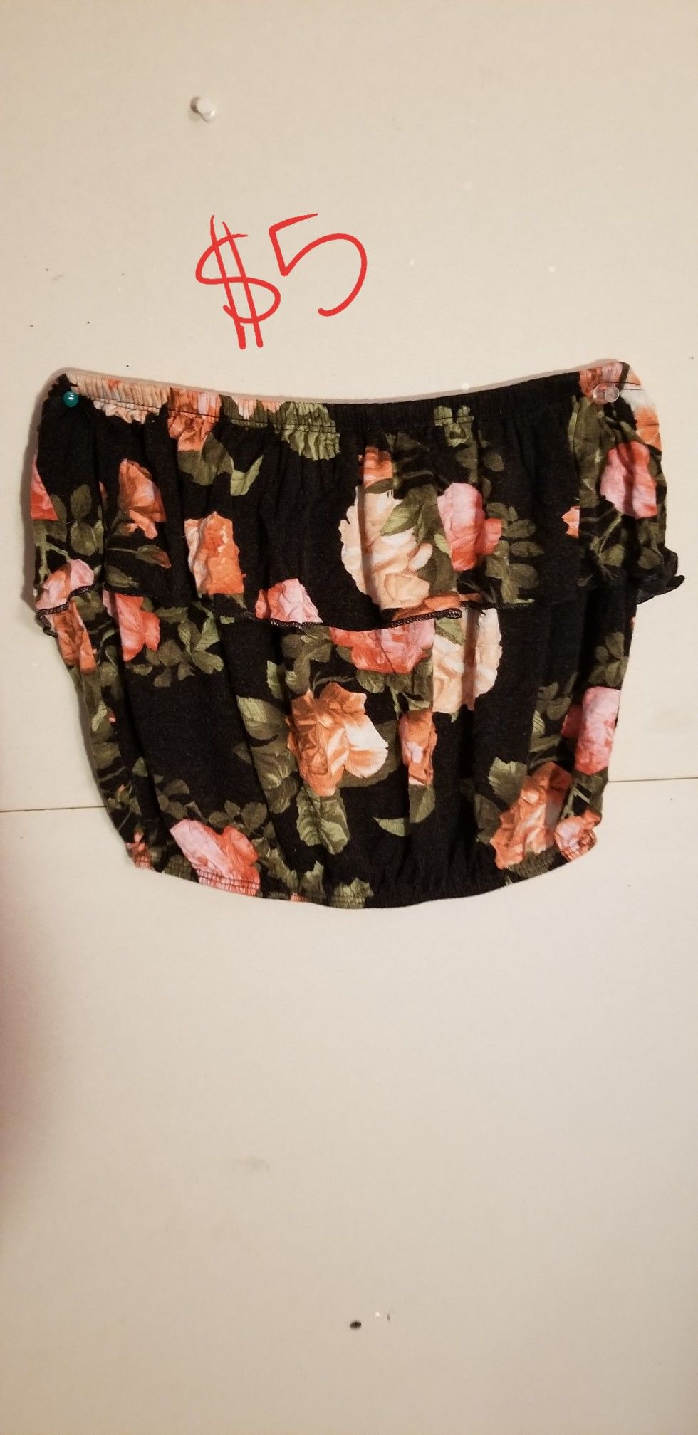 Skirt, shirts, tube top and cardigan