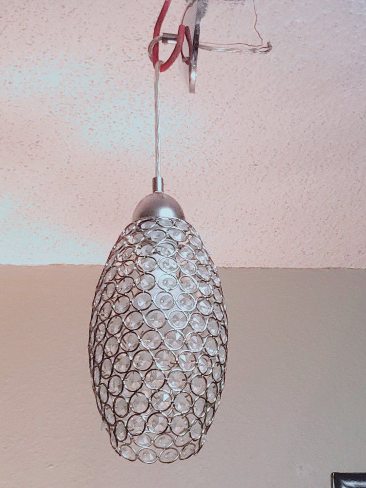 Crystal Jewel Elongated Hanging Pendant Lamp, New, Inc. Hardware