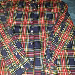 Men's Chaps Button Up Dress Shirt long sleeve Plaid Size XL Thumbnail