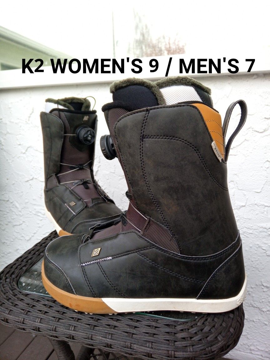 K2 • Womens 9 / Men's 7 • BOA LACE • SNOWBOARD BOOTS