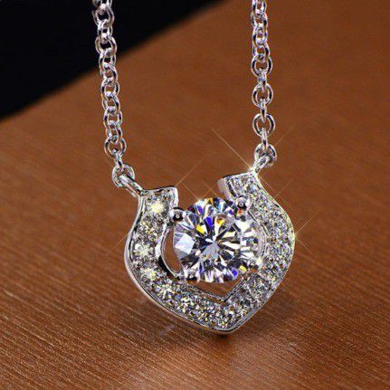 "Pave Unique Hollow Pendant Necklace for Women, L592
 
  