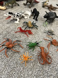 A lot of zoo animals and dinosaur Figurines Thumbnail