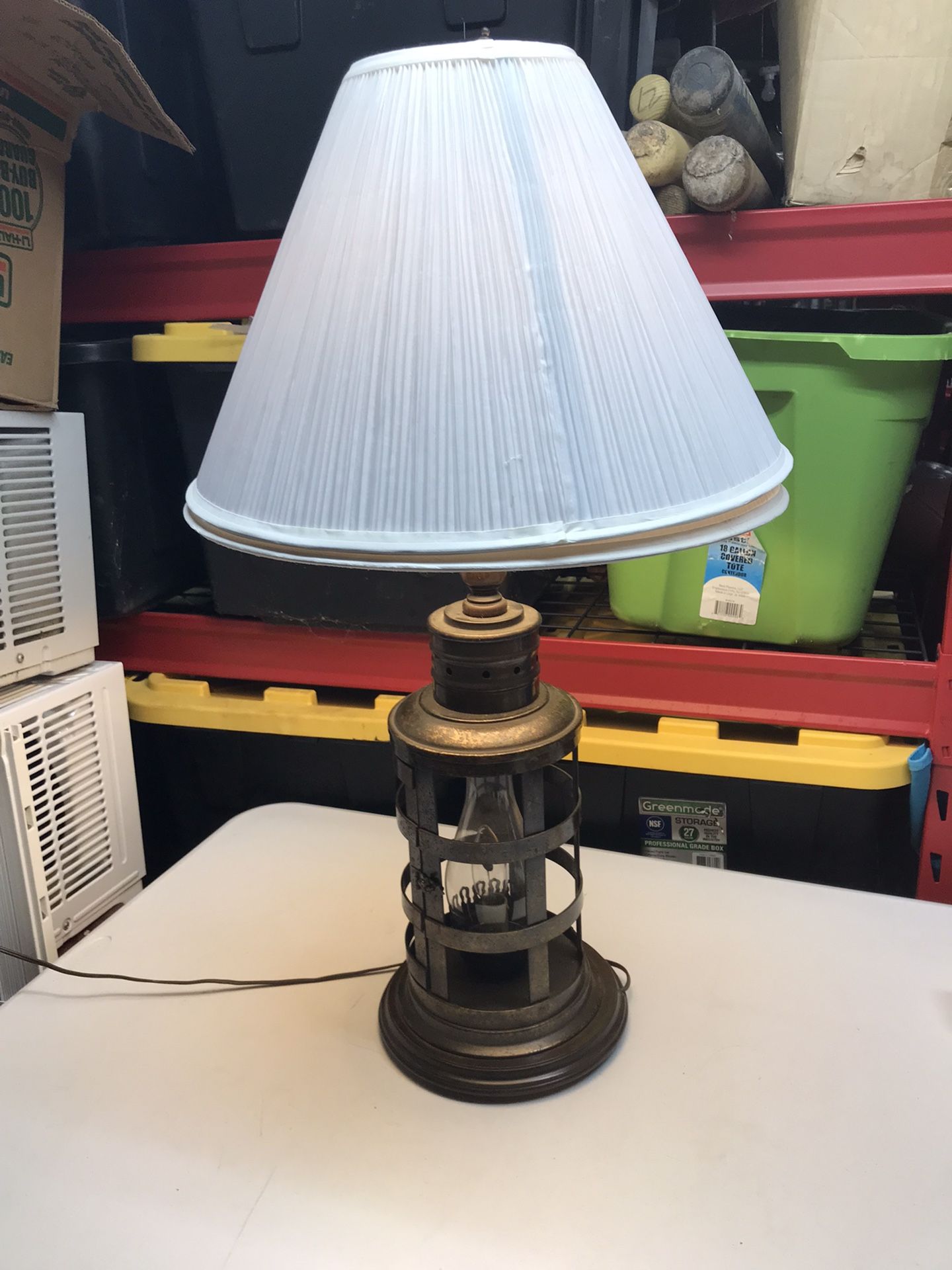 Large Vintage Lantern Style Lamp With Flicker Bulb