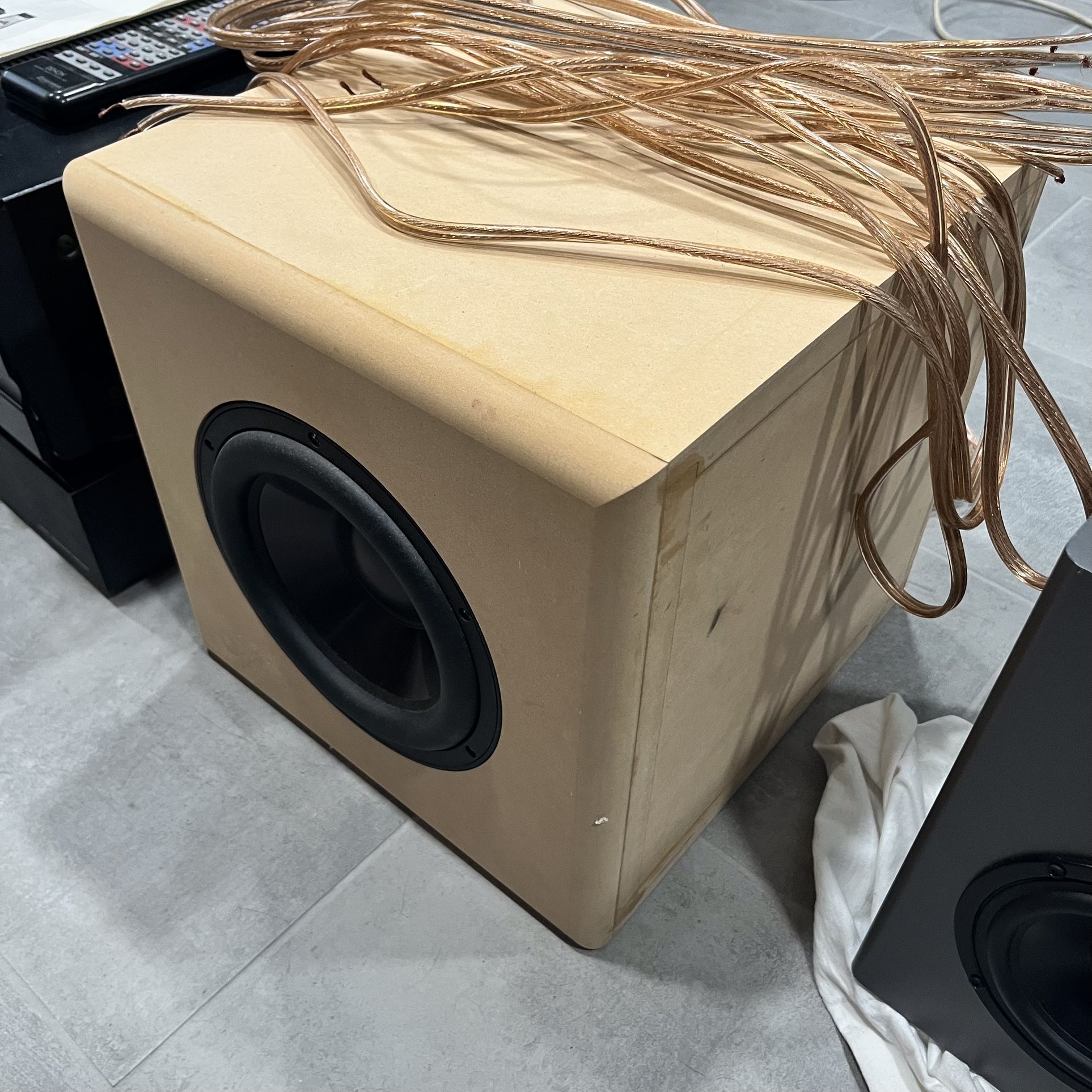 Stereo home theater equipment speakers Denon receiver subwoofer