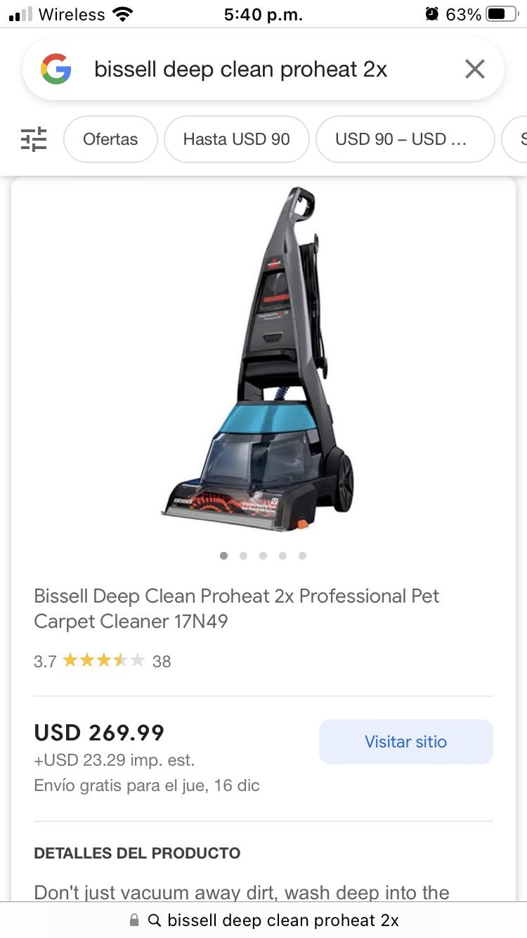 bissell deep clean proheat 2x 