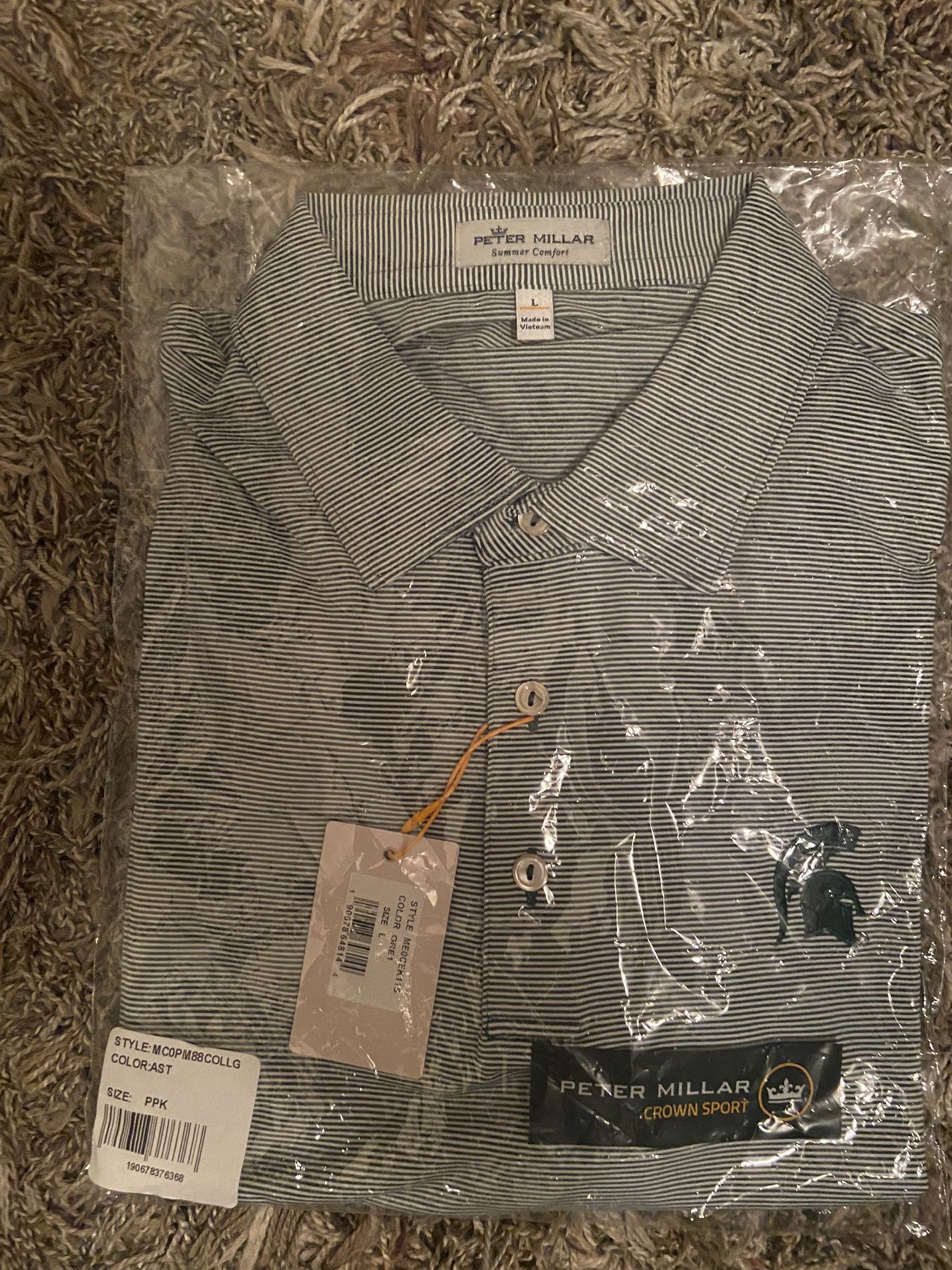 Michigan St, Peter Millar, Golf Polo, Mens Size L, Brand New