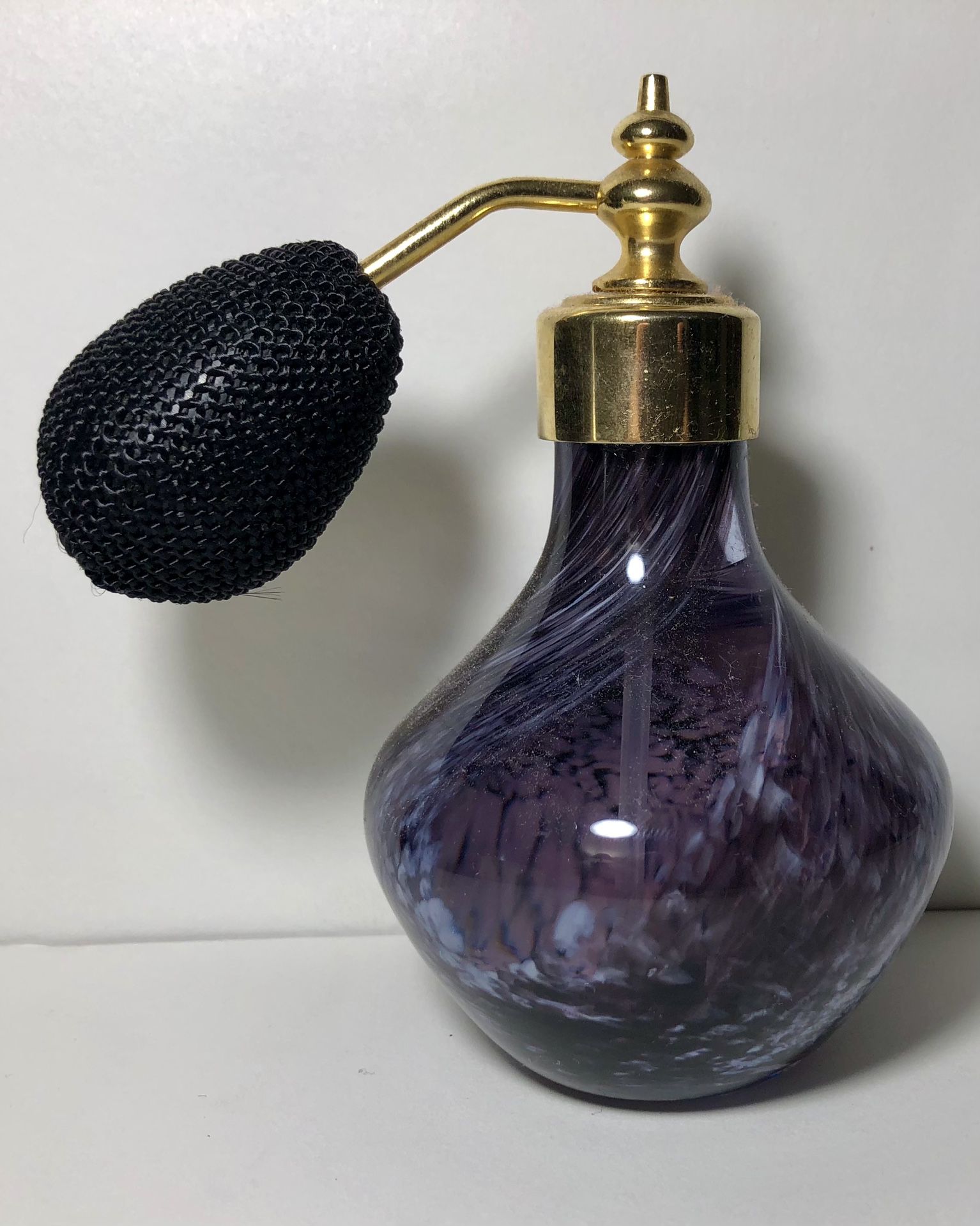 Glass Perfume Bottle With Mesh Atomizer Bulb  Vintage Style