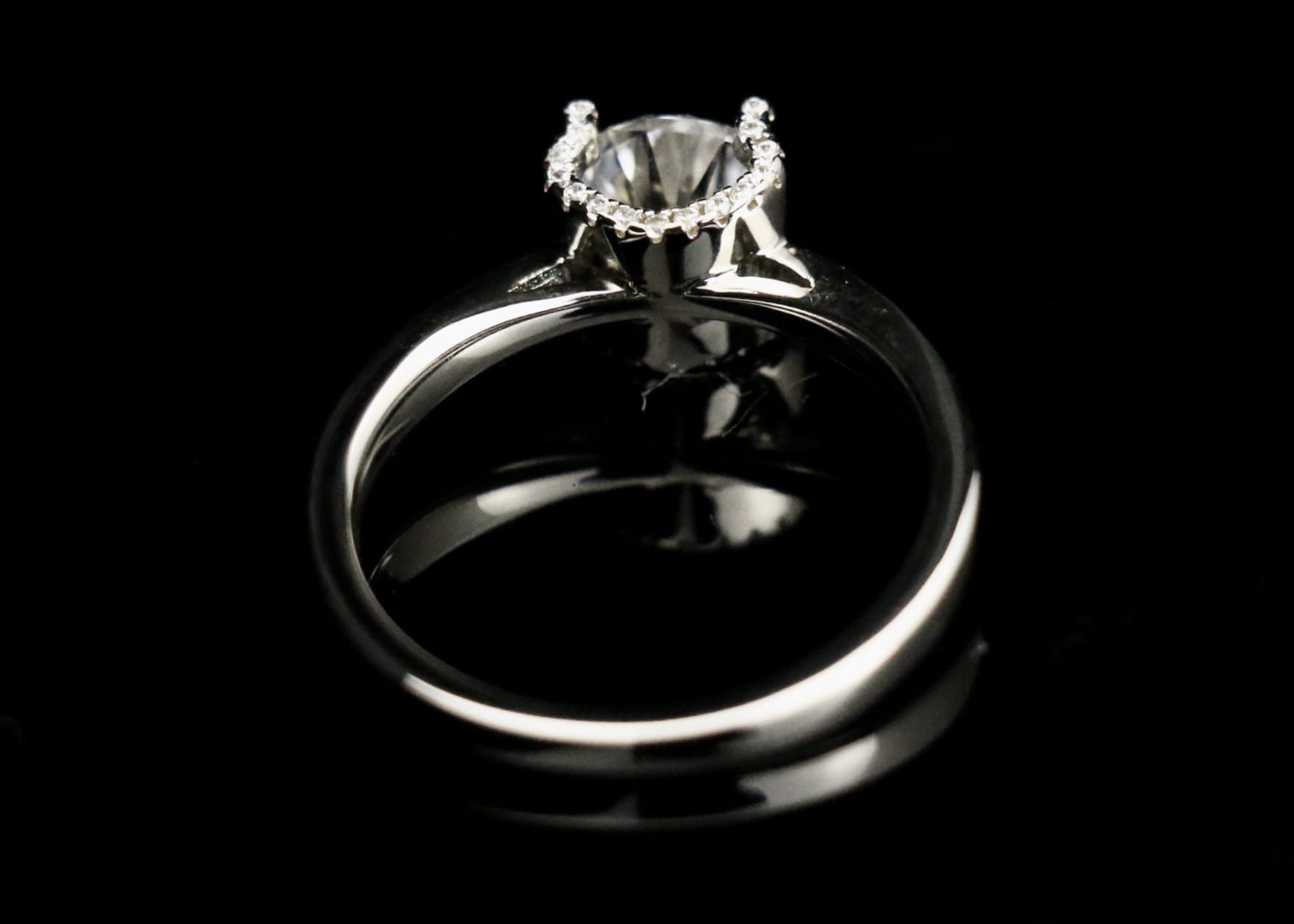 1.5c Silver Moissanite Engagement Ring 