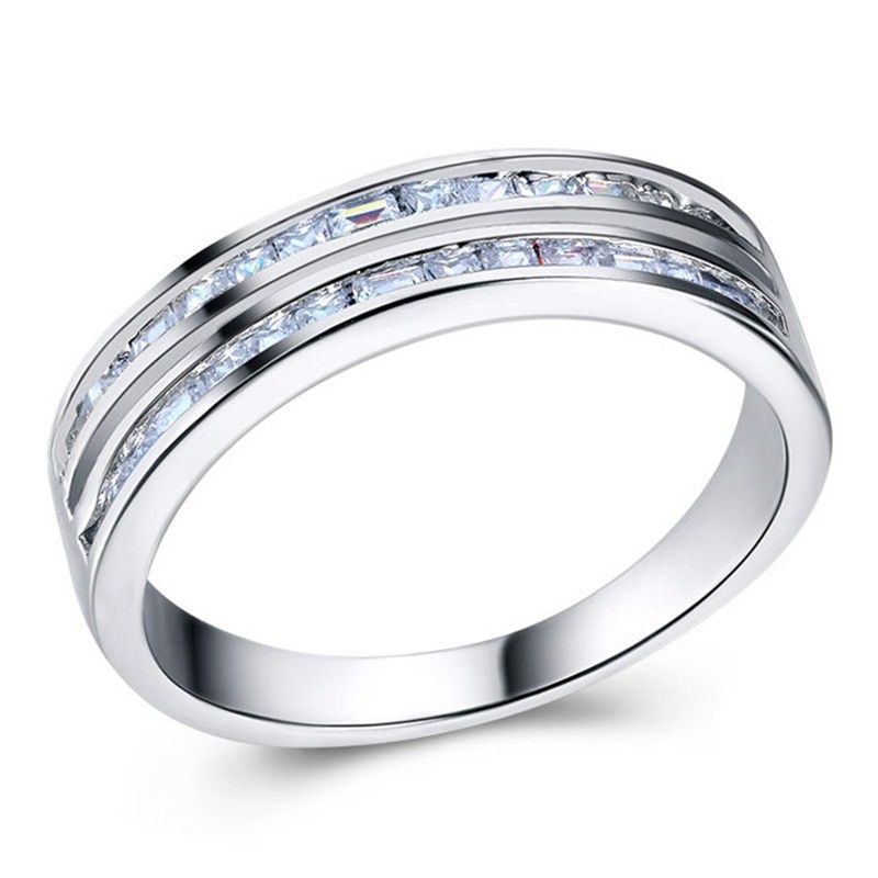 "Trendy Tiny Round Gems Zircon Double Layer Fashion Rings for Women, VP1682