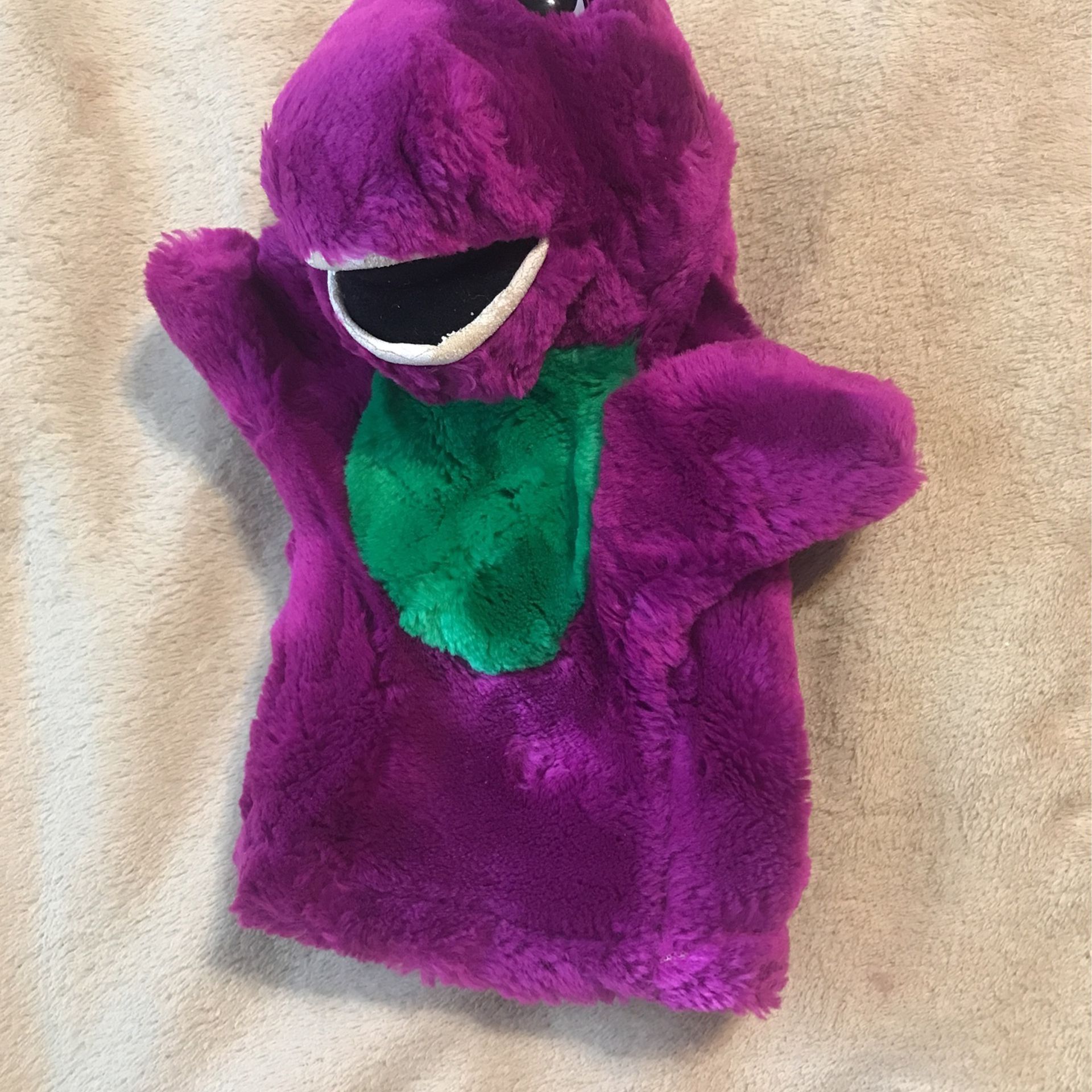 Vintage 9 Inch  Barney hand Puppet 