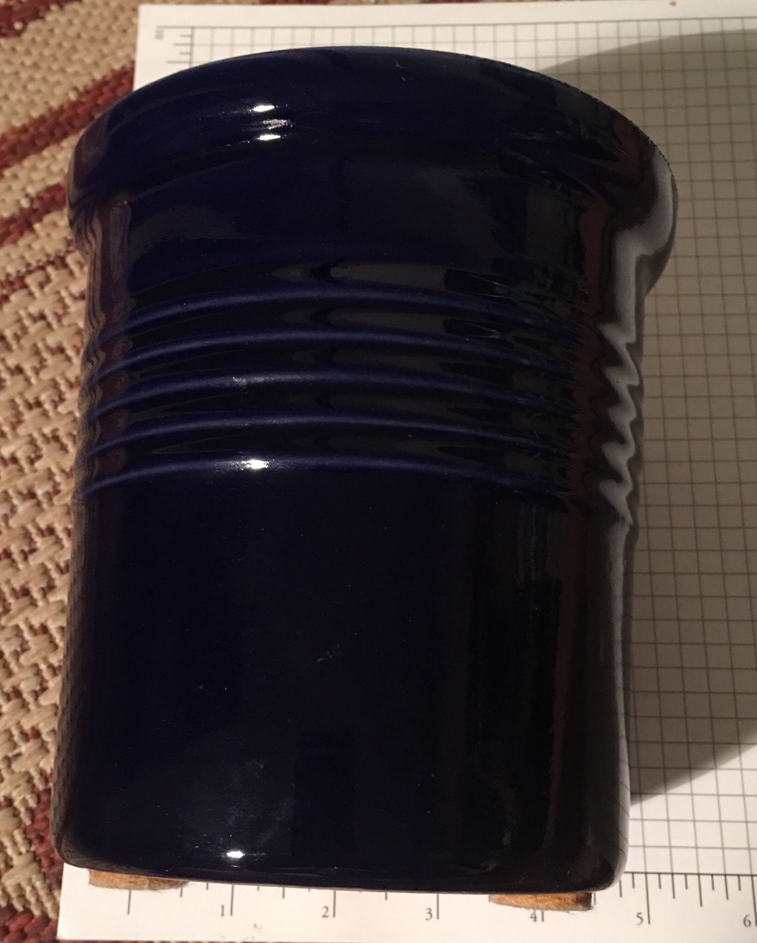 Pampered Chef 4.5 x 6 dark blue crock