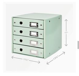 Xyron Click N Store 4-Drawer Craft Storage Boxes, 11-1/4" x 13-1/2" x 11", Mint Thumbnail