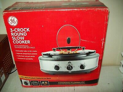 3-Crock Round Slow Cooker