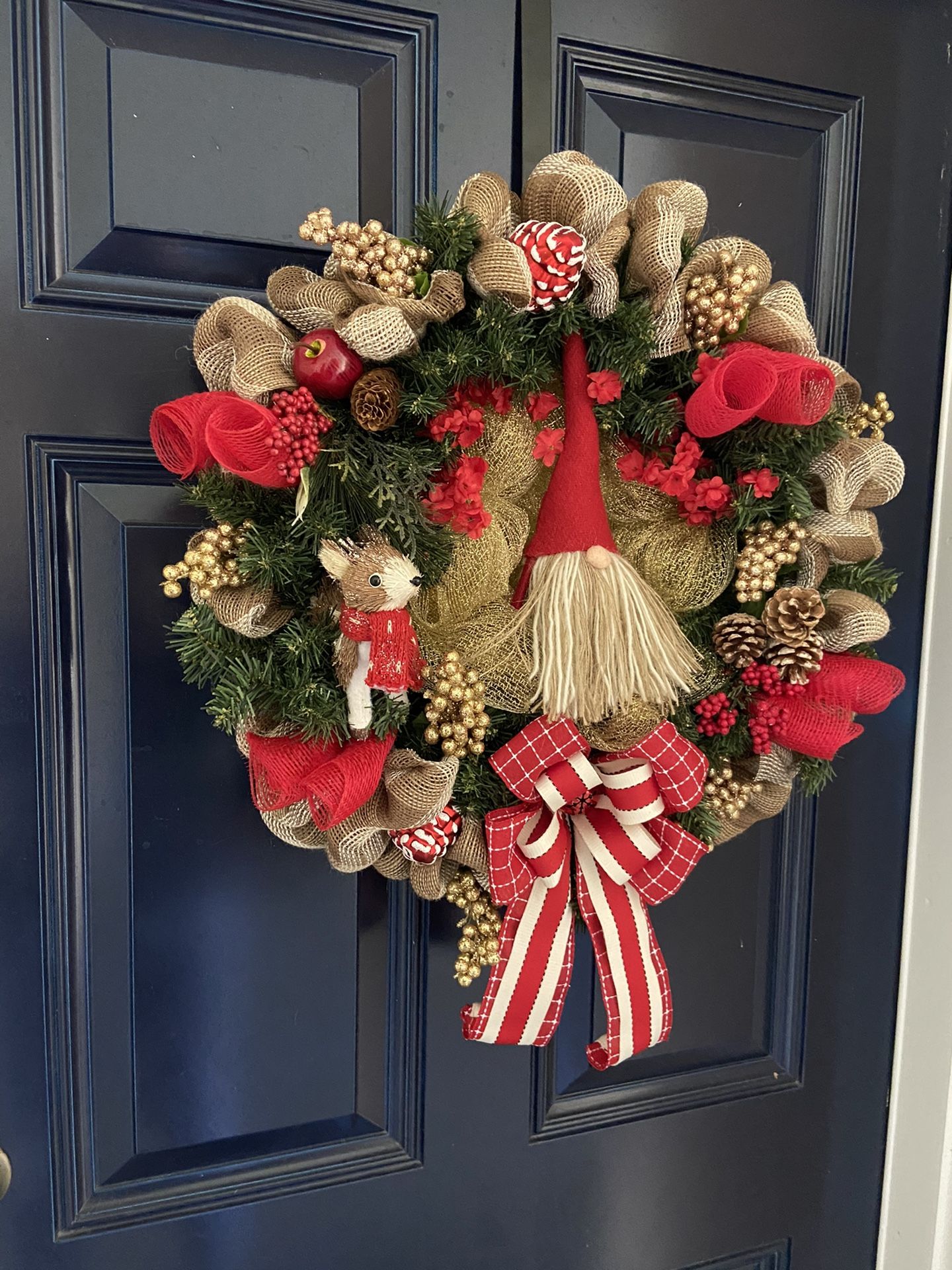 Christmas wreath gnome
