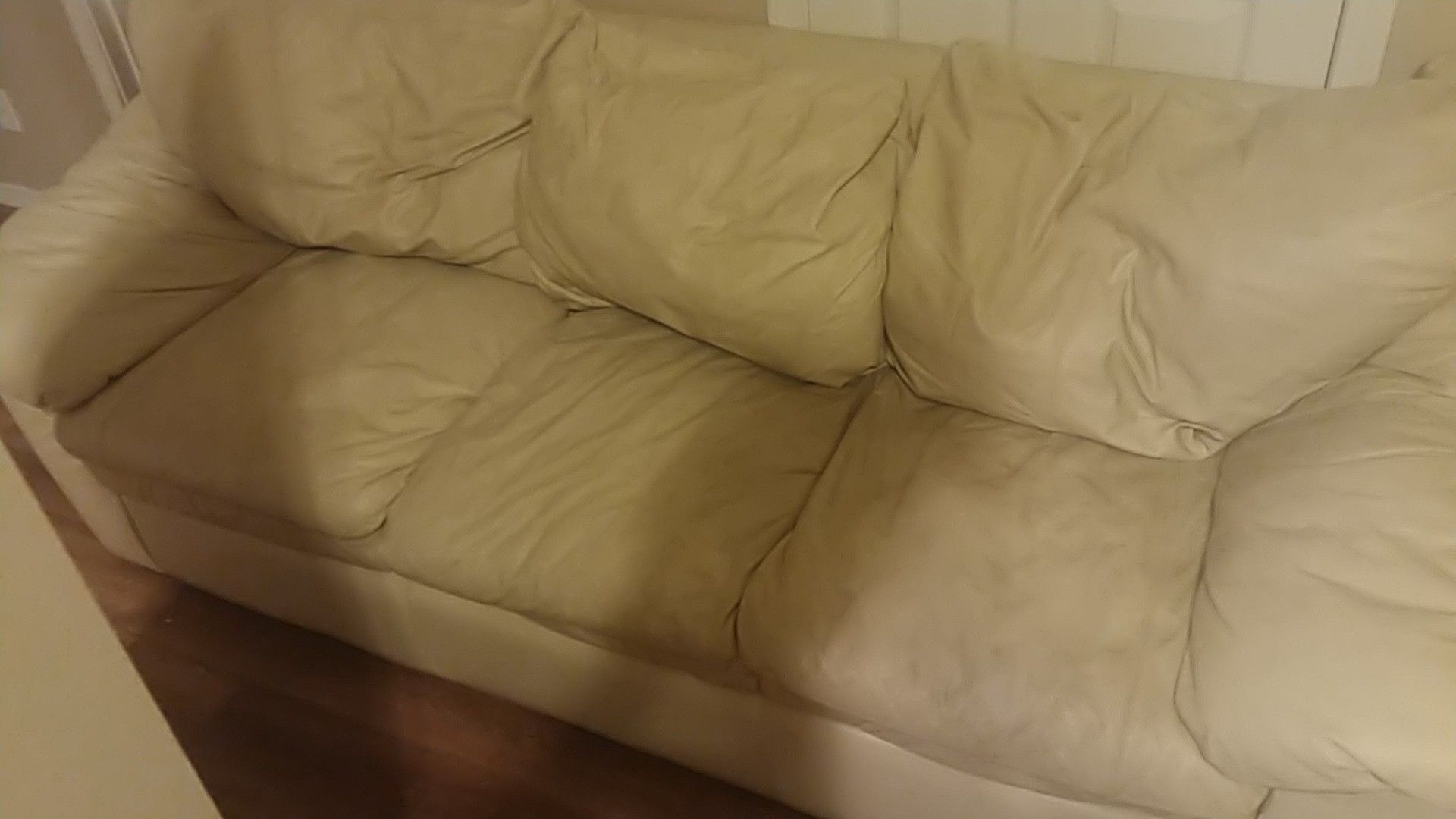 White leather couch