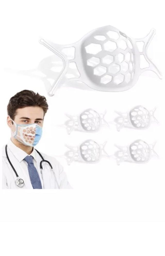 Silicone Breathable Face Mask Bracket, Certified, White