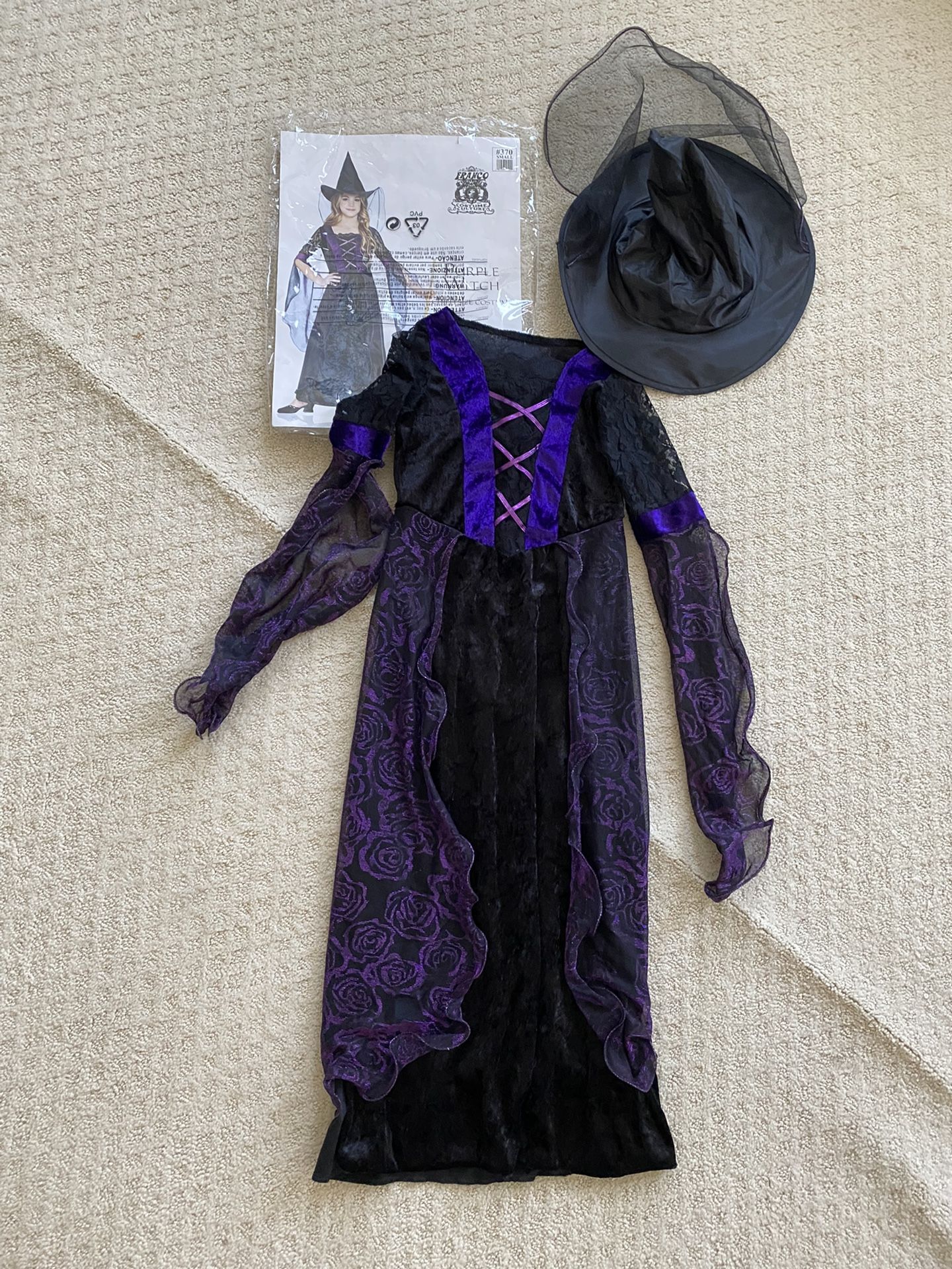 Girl Costume (Purple Witch) -4-6years Old