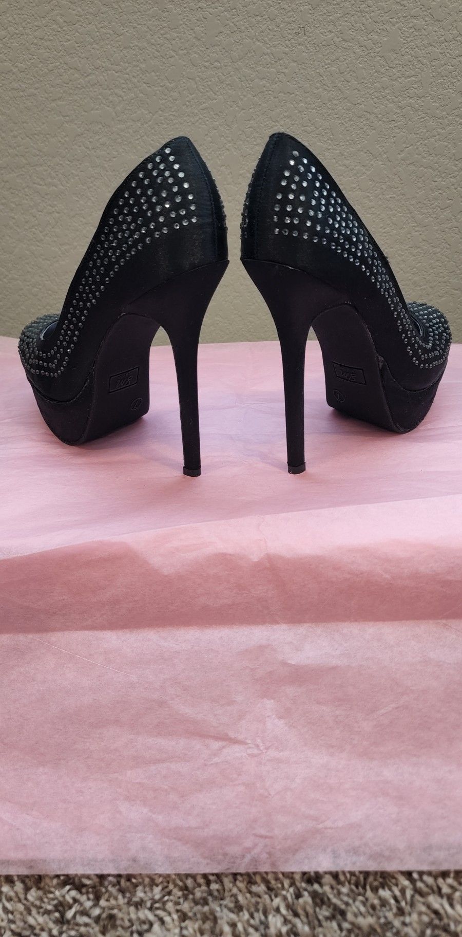 Rhinstone Studded High Heels