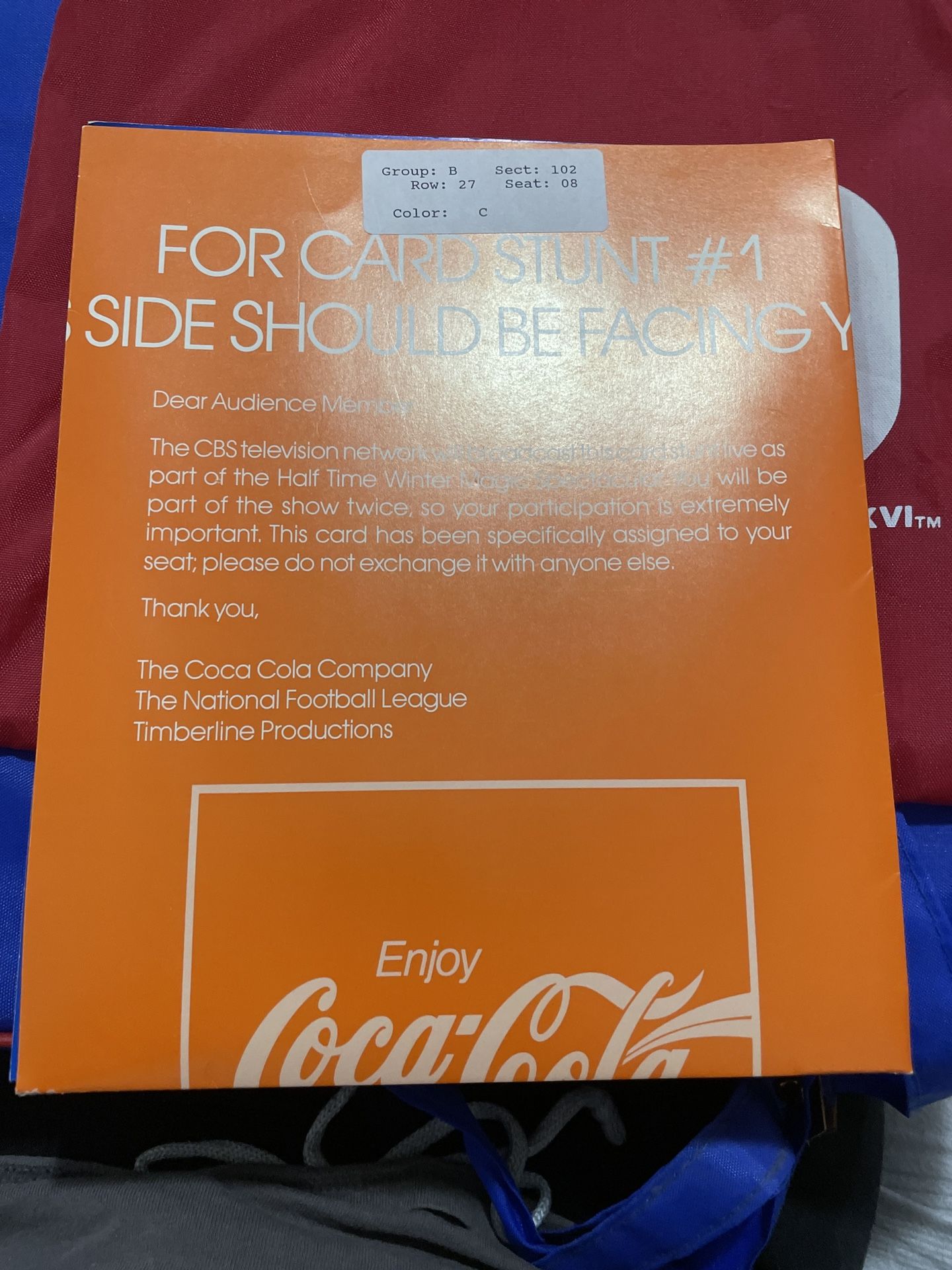 Super Bowl XXVI Ticket And Seat Cushion