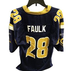 Marshall Faulk St. Louis Rams Reebok Replica Jersey Home Blue Medium #28 NFL. Great shape. Men Thumbnail