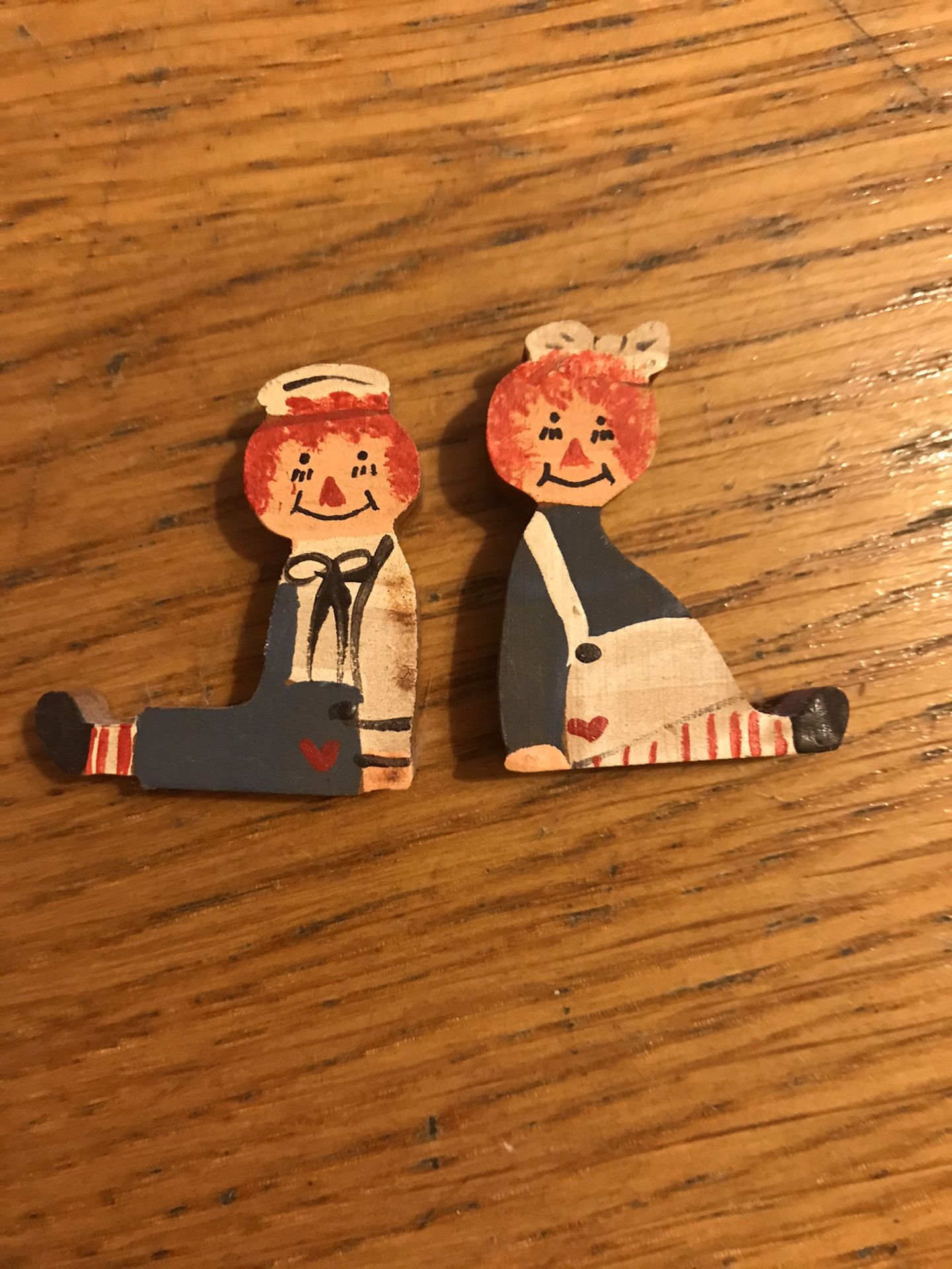 Hand painted raggedy Ann and Andy