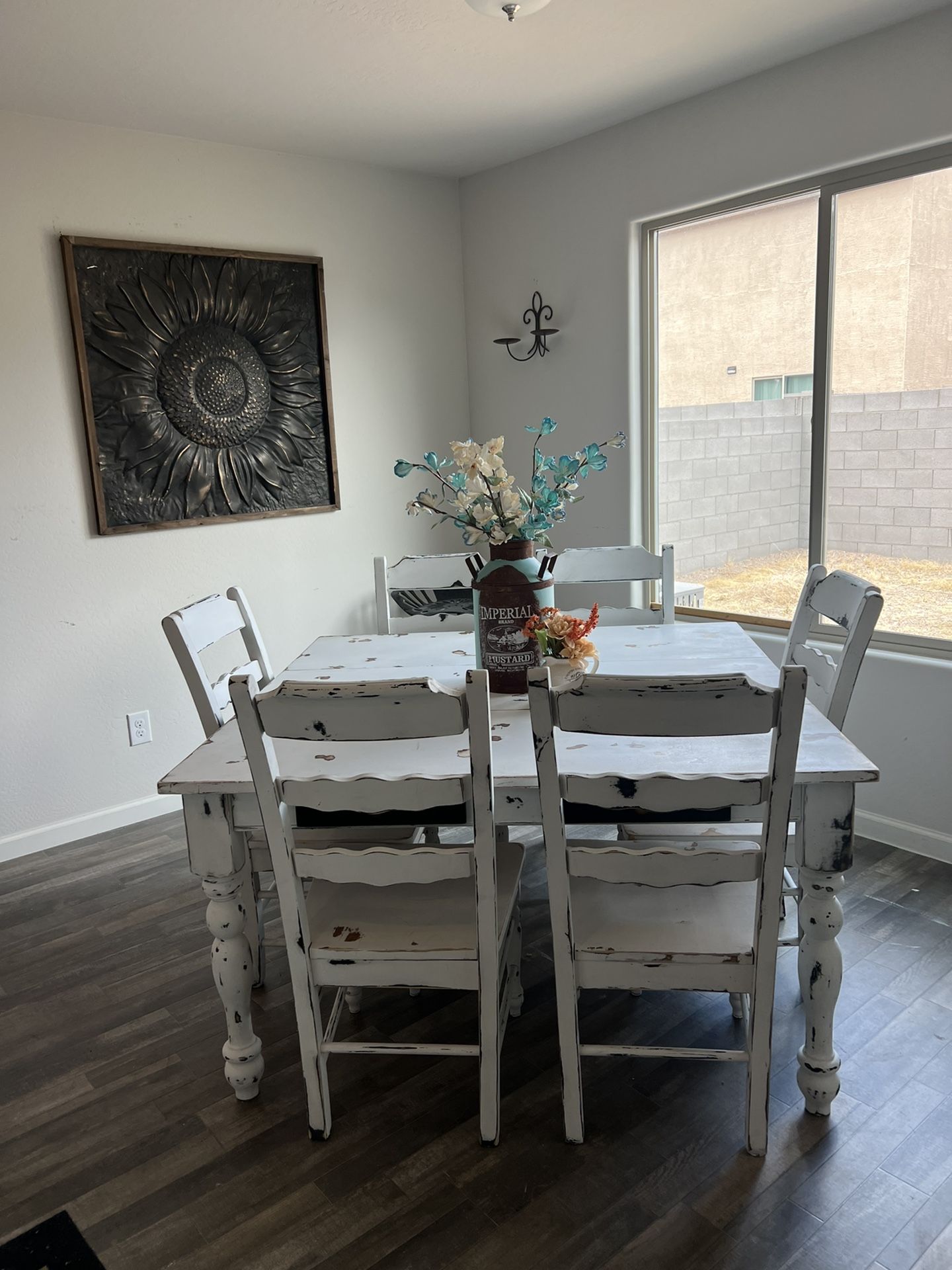 Farmhouse, Shabby Chic, Distressed Dining Table Seats Up To 8