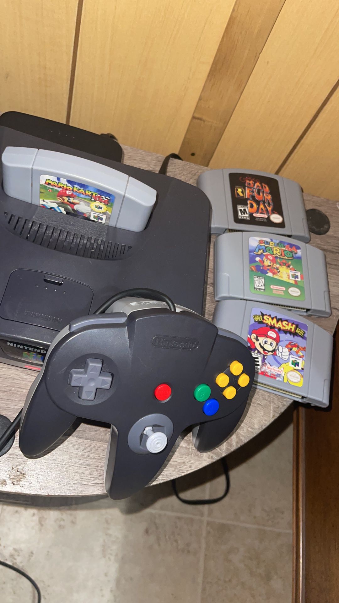 Nintendo 64 With 3 Controllers And 4 Games