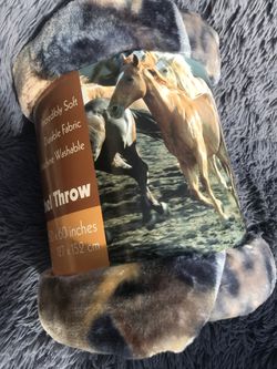 Blanket Royal Plush Raschel Blanket Soft throw horse 50" x 60" / 127x152cm Thumbnail