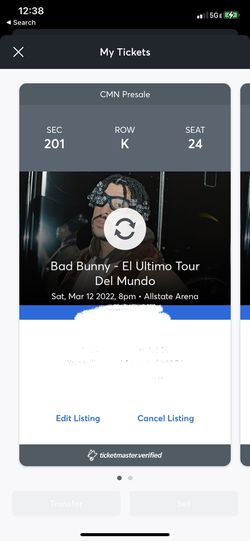 Bad Bunny El Ultimo Tour Del Mundo Tickets 3/12/22 Thumbnail