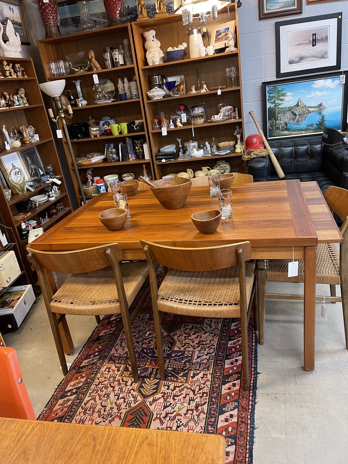 Mid Century Danish Teak Expanding Dining Table