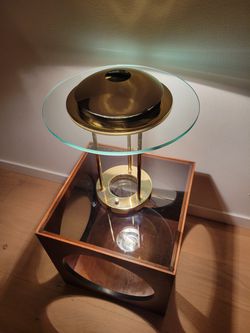Vintage Brass And Glass Saturn Lamp Thumbnail