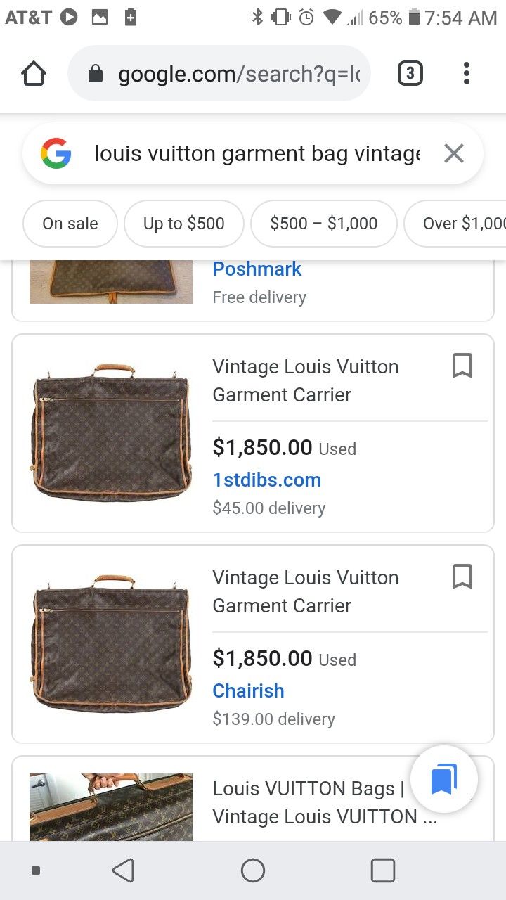 LV Louie Vuitton Garment Bag Monogram Vintage Authentic