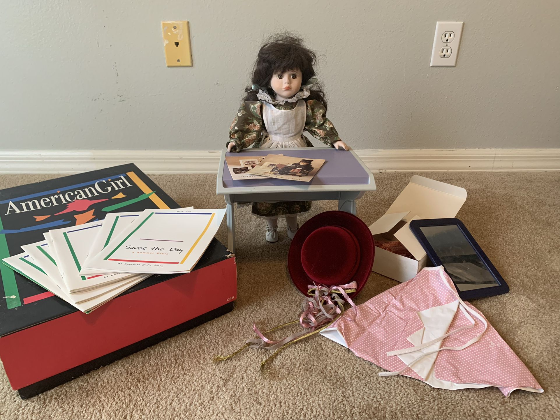 American Doll.  Hair Curling, Books And Original Box 