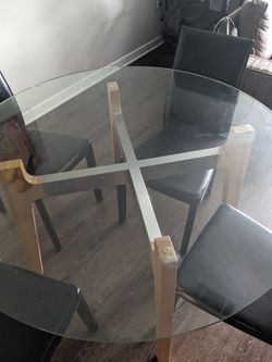 Crate & Barrel Dining Table + 4 Chairs  Thumbnail